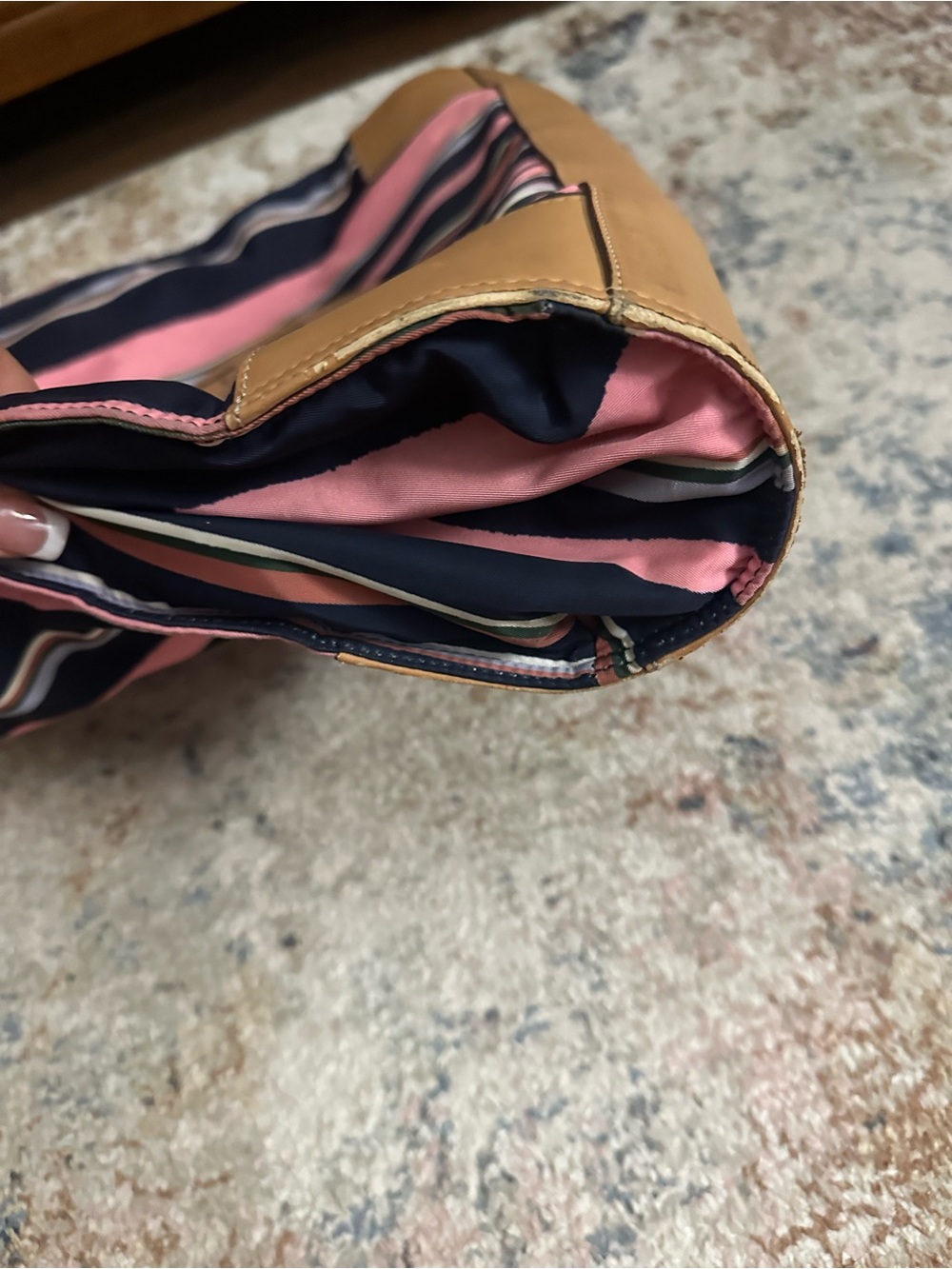 Tory Burch Striped Nylon Ella Tote Bag - Picture 4 of 6